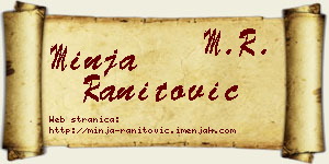Minja Ranitović vizit kartica